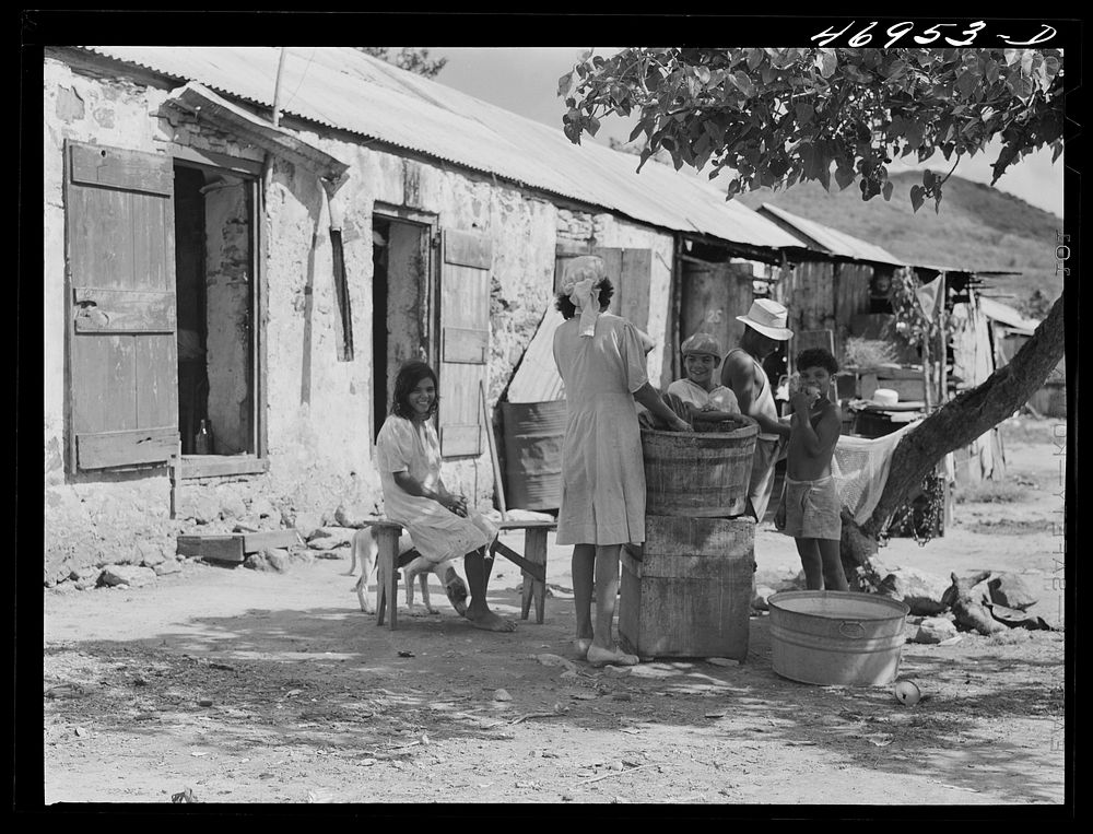 [Untitled photo, possibly related to: Frederkiksted (vicinity), Saint Croix Island, Virgin Islands. One of the slum…