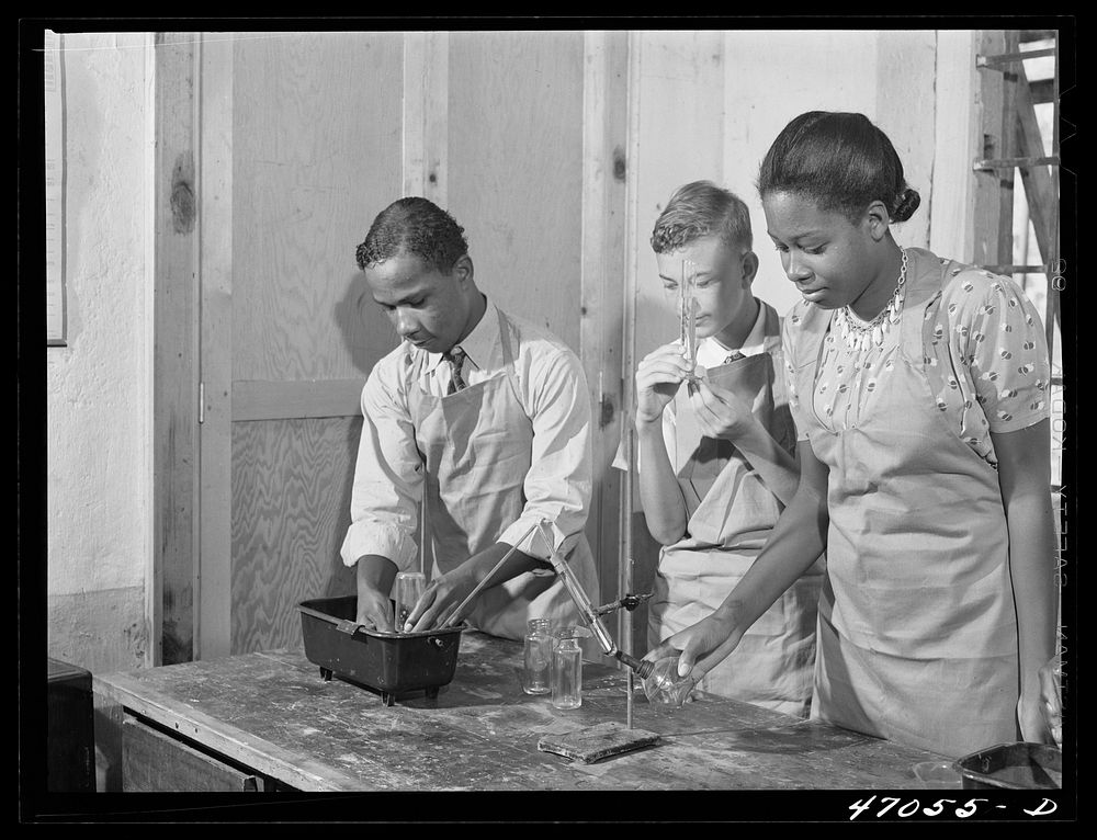Christiansted, Saint Croix Island, Virgin Islands. Science class at the Chrisitansted high school. Sourced from the Library…