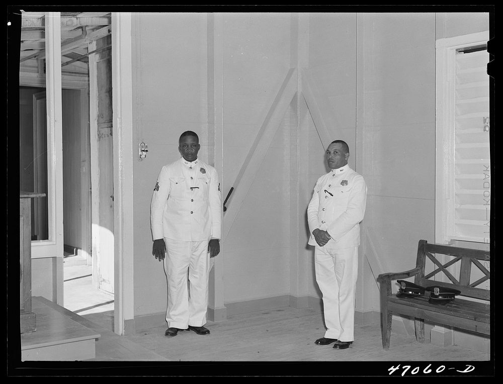 Frederiksted, Saint Croix Island, Virgin Islands. Policemen in the police court. Sourced from the Library of Congress.