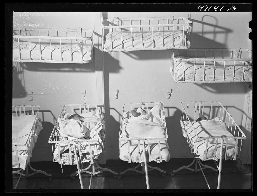Charlotte Amalie, Saint Thomas Island, Virgin Islands. The babies' ward at the hospital. Sourced from the Library of…