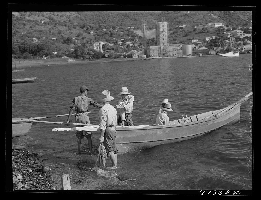 [Untitled photo, possibly related to: French village, a small settlement on Saint Thomas Island, Virgin Islands. Fisherman…