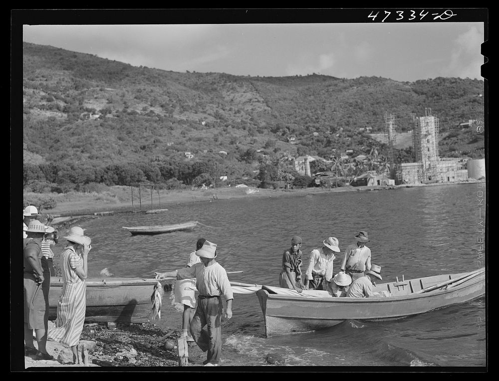French village, a small settlement on Saint Thomas Island, Virgin Islands. Fisherman from the French village, a small…