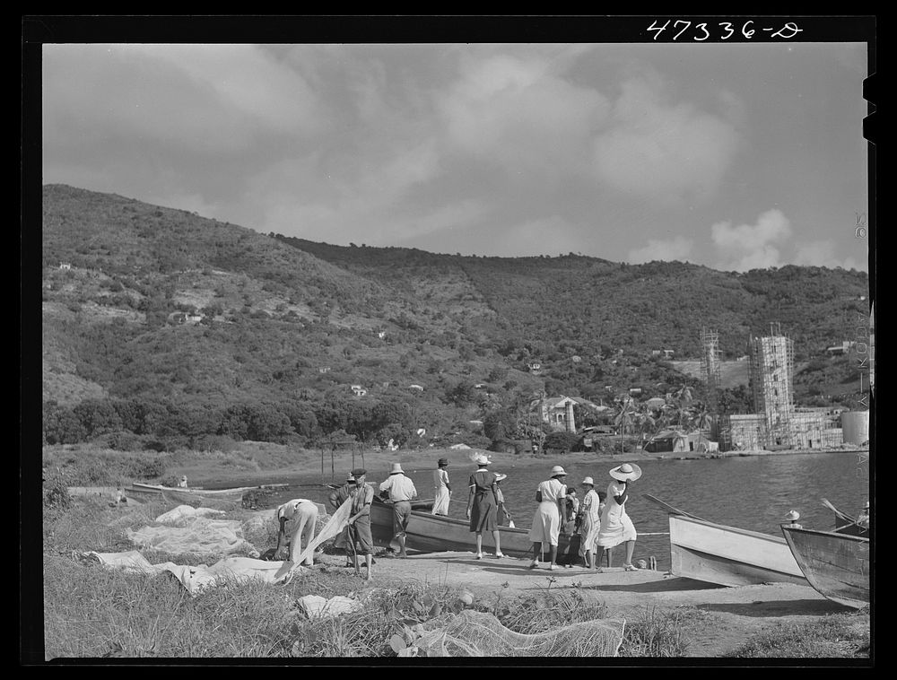 [Untitled photo, possibly related to: French village, a small settlement on Saint Thomas Island, Virgin Islands. Fisherman…