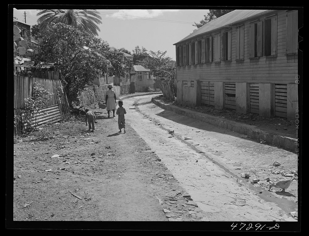 Charlotte Amalie, Saint Thomas Island, Virgin Islands. One of the main sewage drains. Sourced from the Library of Congress.