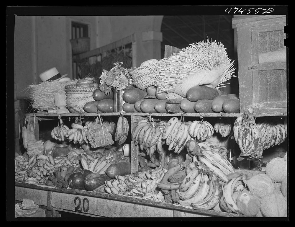 Rio Piedras, Puerto Rico. Produce for sale at the market. Sourced from the Library of Congress.