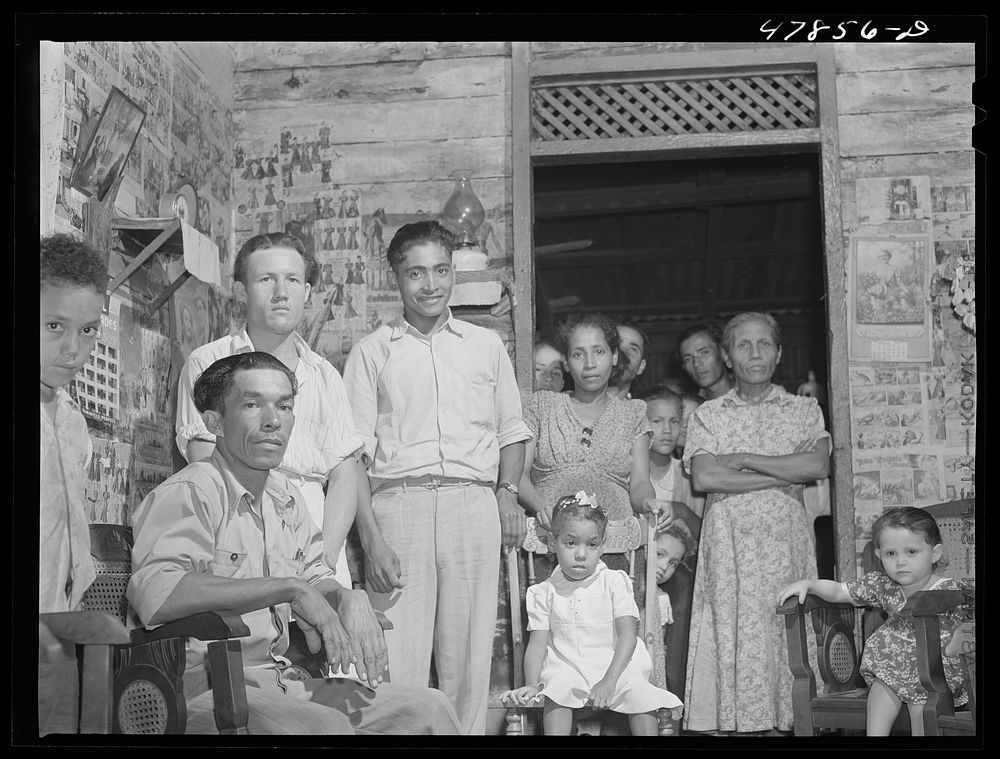 [Untitled photo, possibly related to: Guayanilla, Puerto Rico. Family of a sugar worker living in one of the company houses…