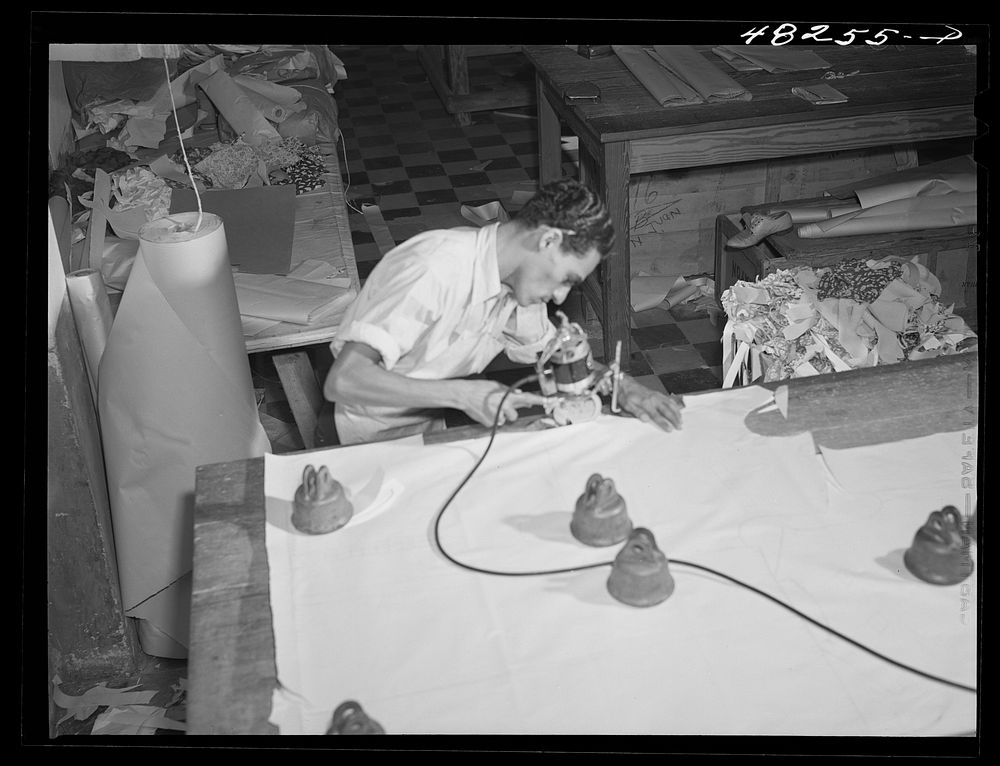 [Untitled photo, possibly related to: San Juan (vicinity), Puerto Rico. In a needlework factory]. Sourced from the Library…