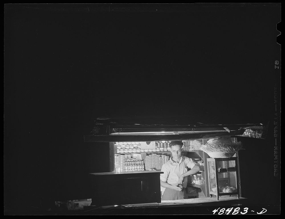[Untitled photo, possibly related to: Barranquitas, Puerto Rico. A little corner store]. Sourced from the Library of…