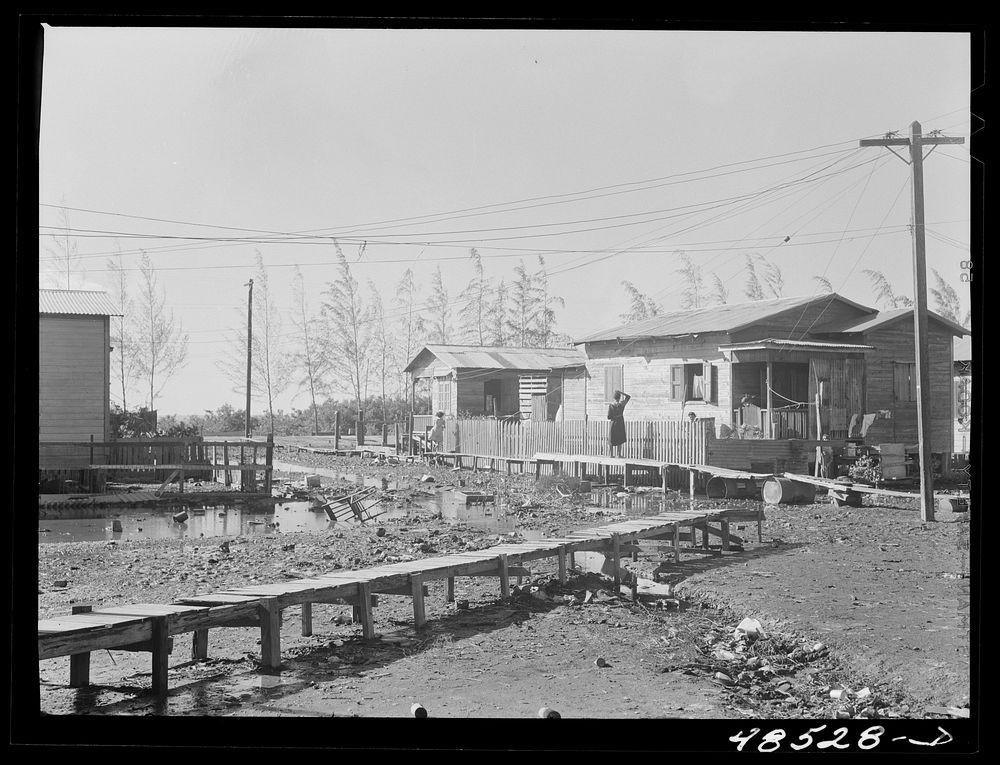 San Juan, Puerto Rico. Houses in El Fangitto, a slum area. Sourced from the Library of Congress.