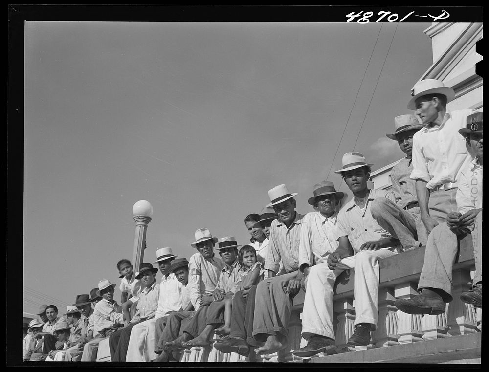 Yabucoa, Puerto Rico. A meeting in support of a strike at the sugar mill. Sourced from the Library of Congress.
