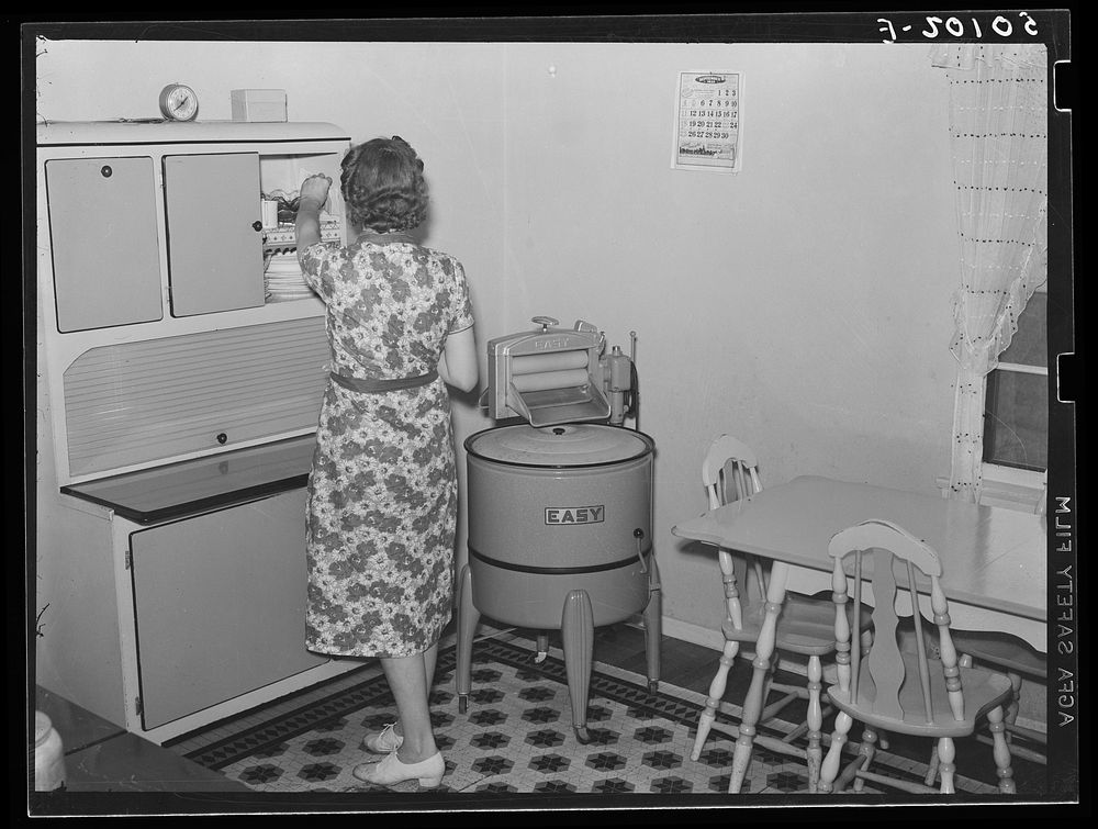 Modern and convenient kitchen. Tygart Valley, West Virginia. Sourced from the Library of Congress.