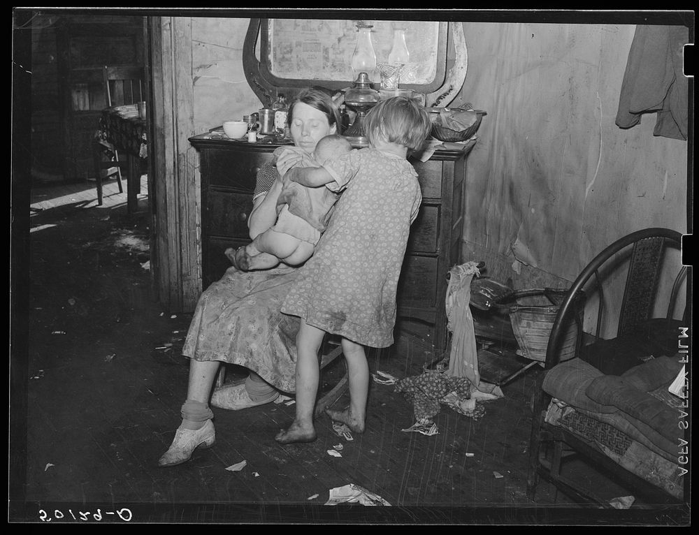 Home in Charleston, West Virginia. Mother has TB, father works on WPA (Work Progress Administration). See 50119-D. Sourced…