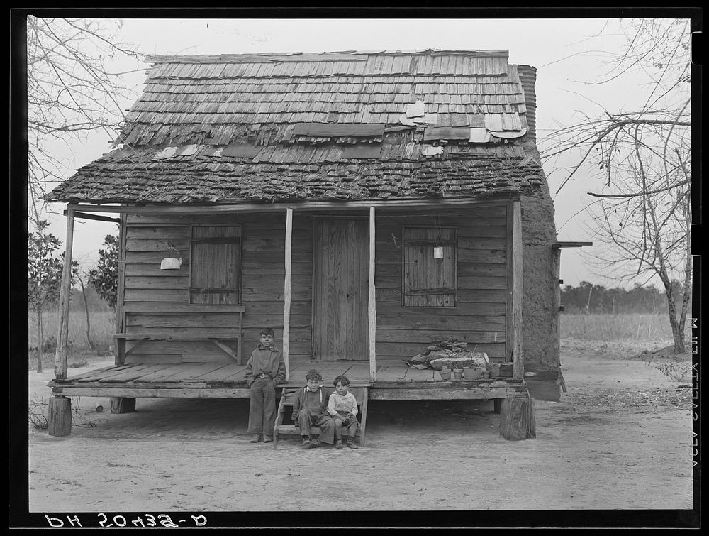 Mud chimney on home of Indian (mixed breed--"brass ankles") family near Summerville, South Carolina. Sourced from the…