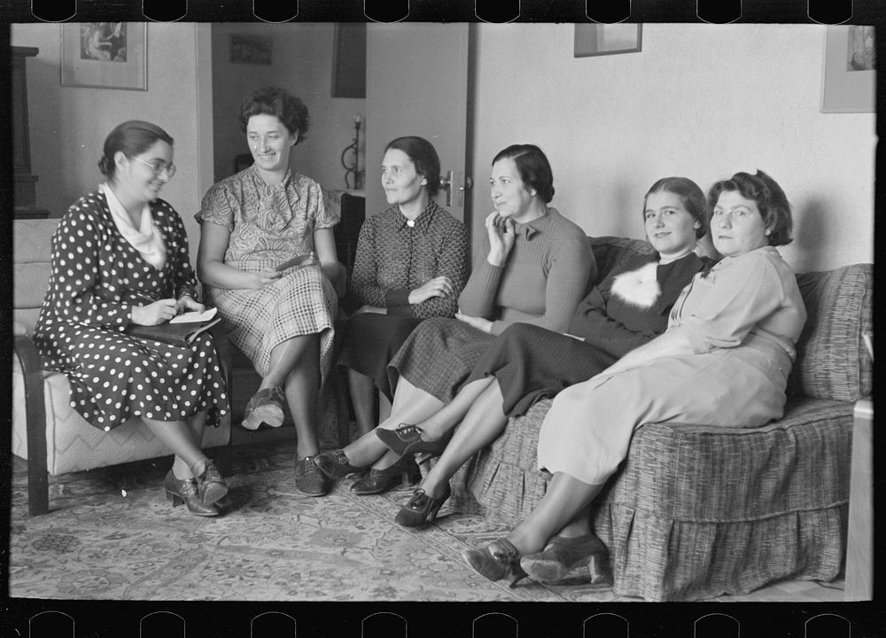 [Untitled photo, possibly related to: Board of directors of Jersey Homesteads consumers club, left to right, Mrs.…