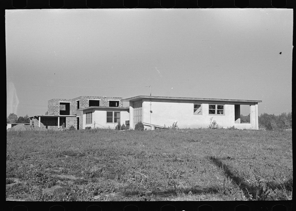[Untitled photo, possibly related to: New type of two-story dwelling under construction, Jersey Homesteads, Hightstown, New…