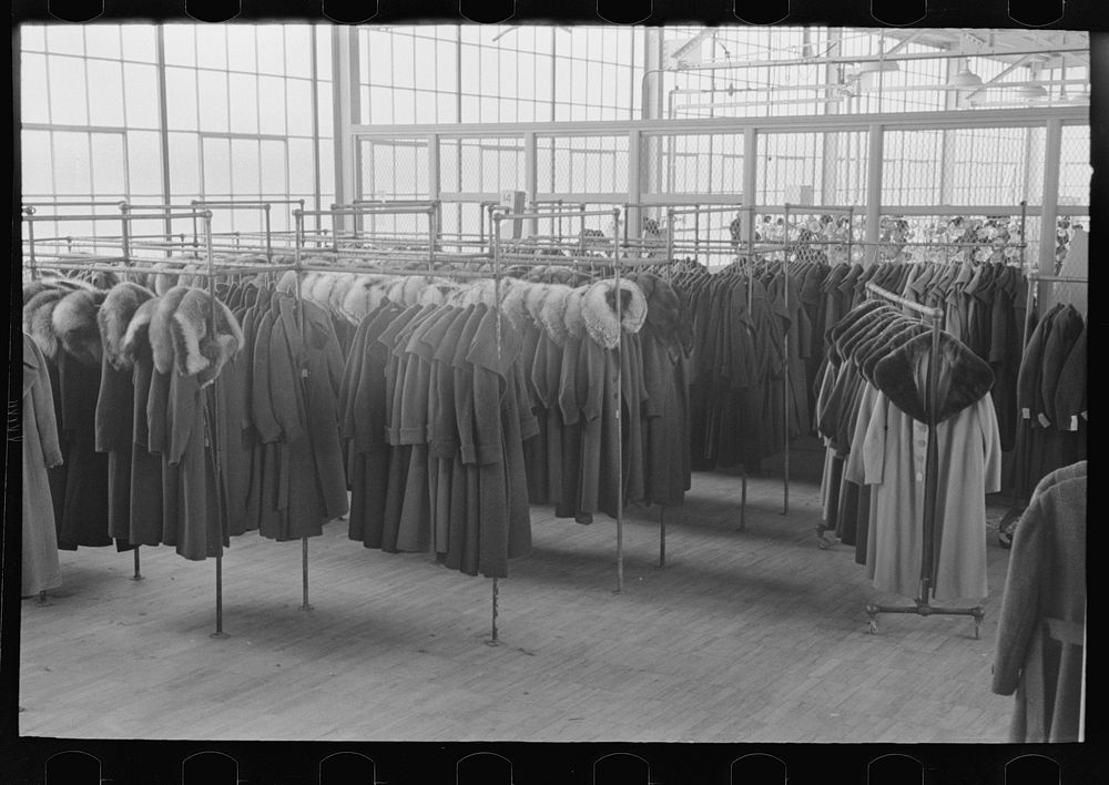 Ladies' coats manufactured at the cooperative garment factory, Hightstown, New Jersey by Russell Lee