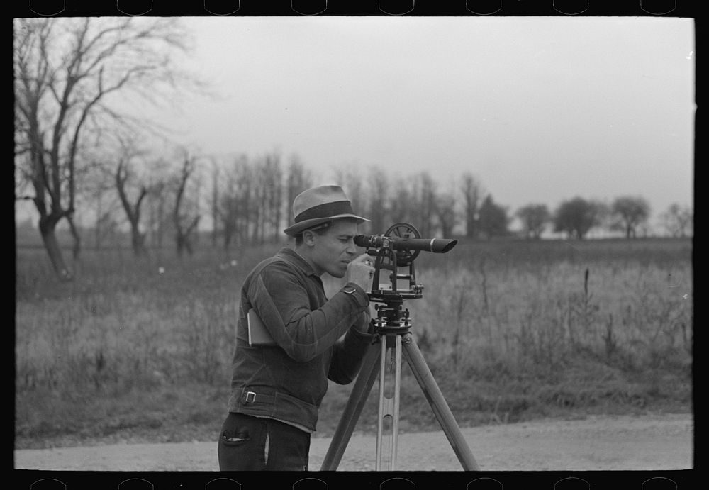 A surveyor of Jersey Homesteads, New Jersey by Russell Lee