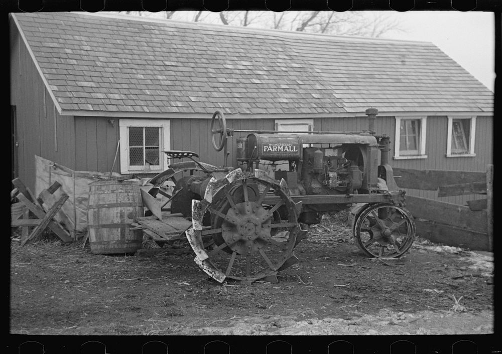 Tractor on Roy Merriott farm near Estherville, Iowa by Russell Lee