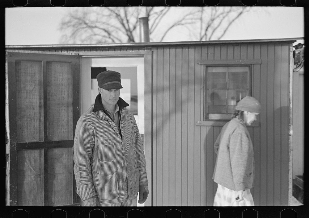 [Untitled photo, possibly related to: Mr. and Mrs. Marcus Miller and dog, Spencer, Iowa] by Russell Lee