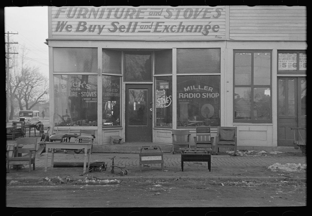 Secondhand store, Council Bluffs, Iowa by Russell Lee