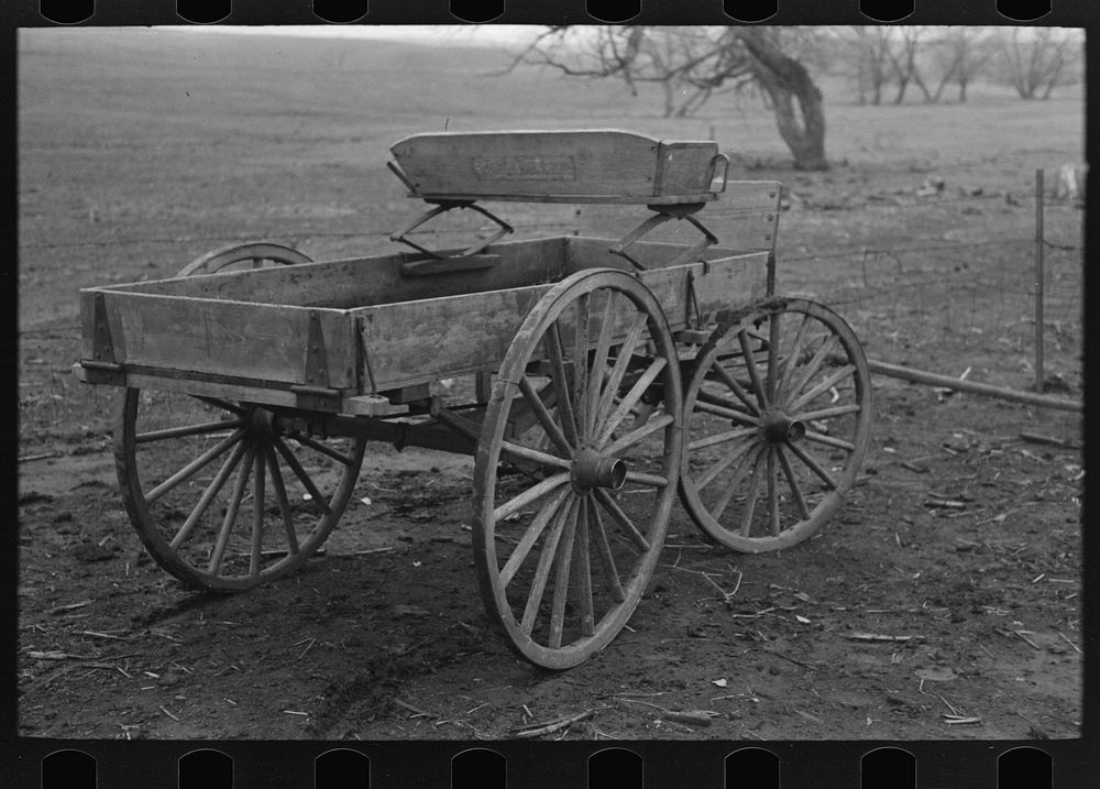 [Untitled photo, possibly related to: A Democrat wagon on William Walling farm near Anthon, Iowa] by Russell Lee