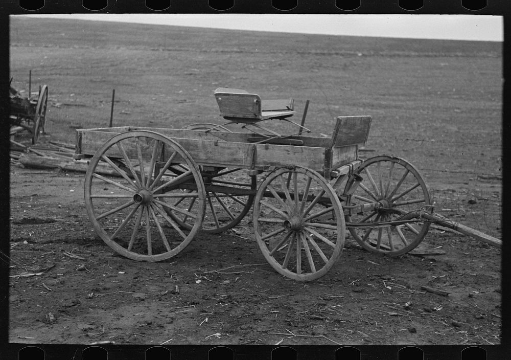 A Democrat wagon on William Walling farm near Anthon, Iowa by Russell Lee