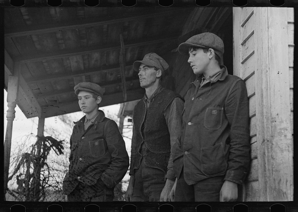 [Untitled photo, possibly related to: Alfred Atkinson and two of the eldest sons, near Shannon City, Ringgold County, Iowa]…