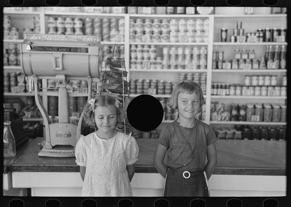 [Untitled photo, possibly related to: Corner of general store, Ericsburg, Minnesota] by Russell Lee