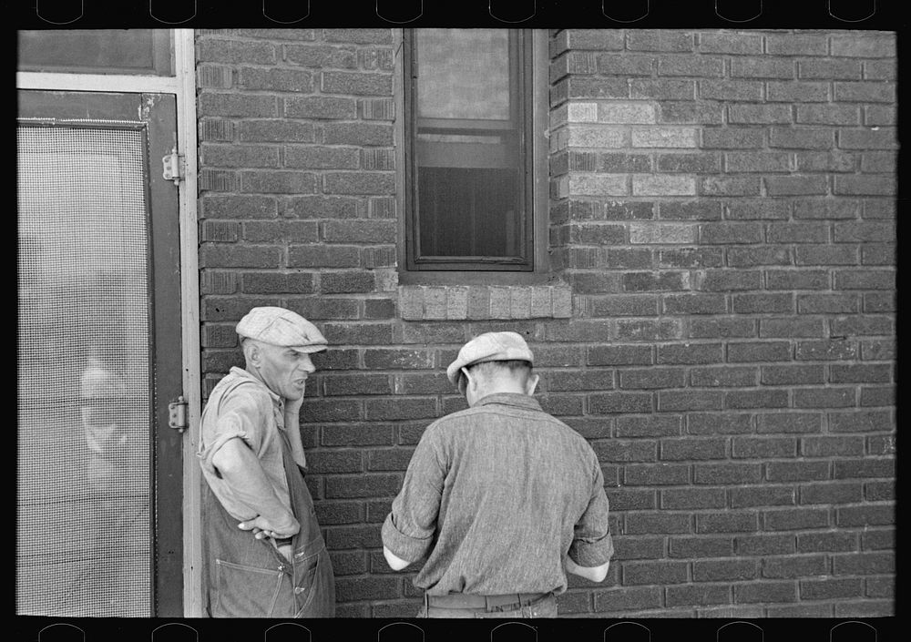 [Untitled photo, possibly related to: Two unemployed men, Gateway District, Minneapolis, Minnesota] by Russell Lee