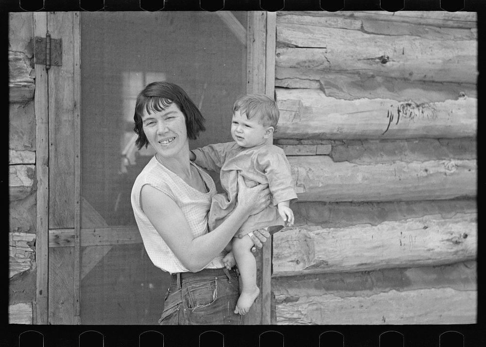 Mrs. Huravitch and youngest son. Williams County, North Dakota by Russell Lee