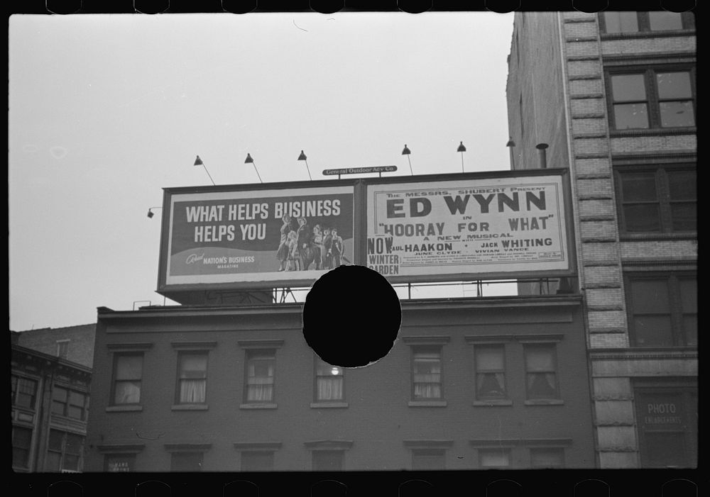 [Untitled photo, possibly related to: Signs, Fourth Avenue, New York City] by Russell Lee