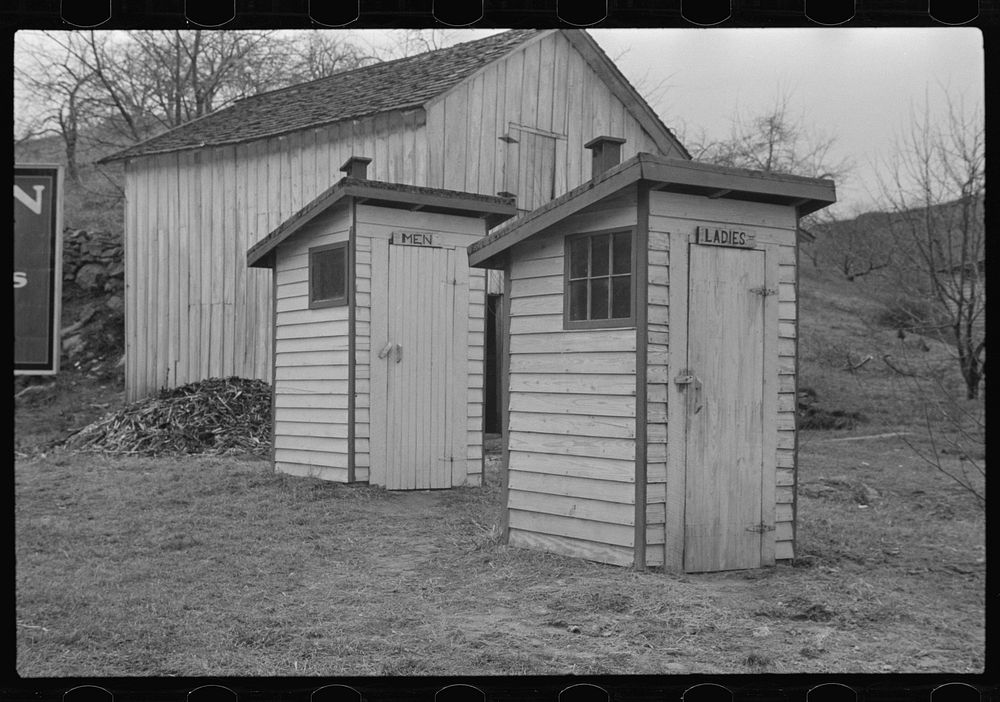 Privies on road to Skyline Drive, Virginia by Russell Lee