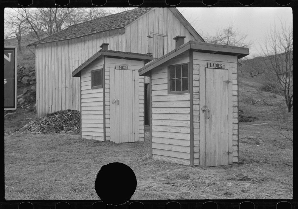 [Untitled photo, possibly related to: Privies on road to Skyline Drive, Virginia] by Russell Lee