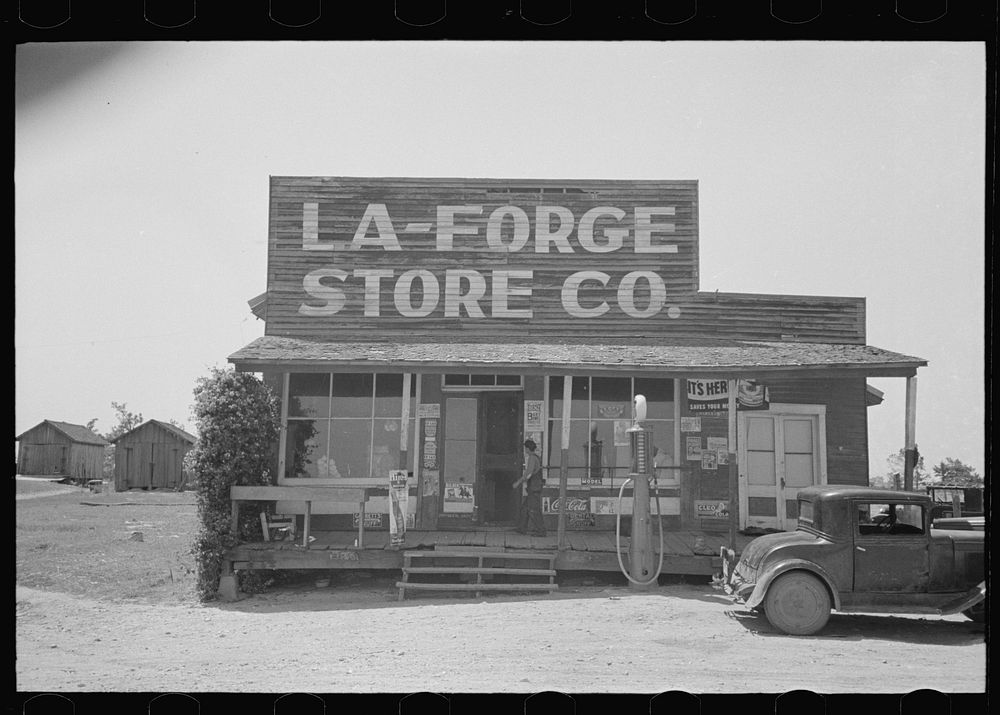 [Untitled photo, possibly related to: Store, La Forge, Missouri] by Russell Lee