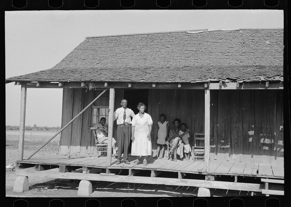 [Untitled photo, possibly related to: Wife of former sharecropper, Southeast Missouri Farms] by Russell Lee