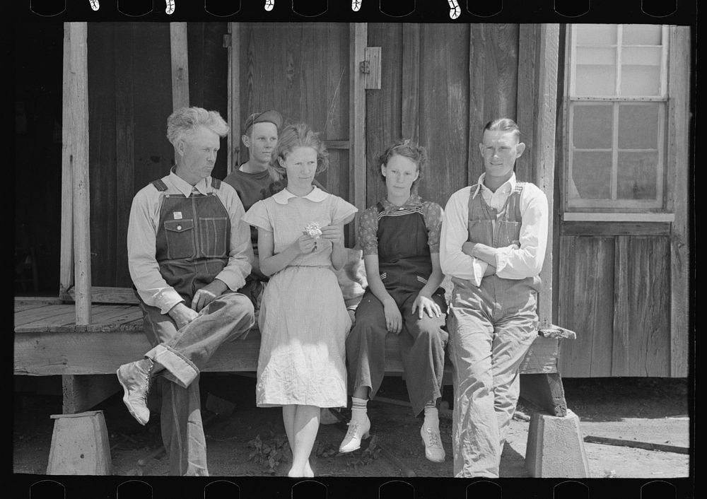 Family of FSA (Farm Security Administration) client and former sharecropper. Southeast Missouri Farms by Russell Lee