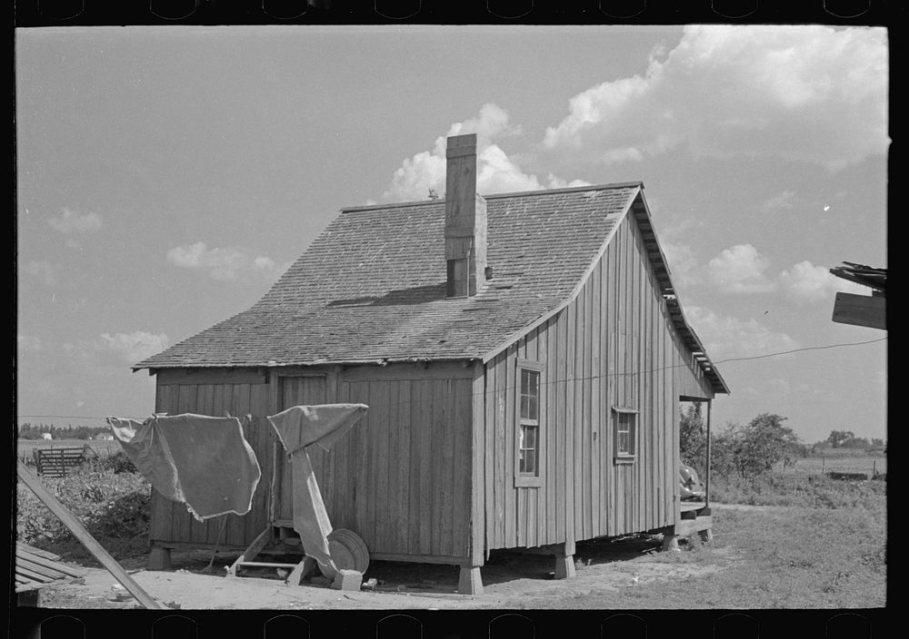 Rear view of sharecropper's home, New Madrid County, Missouri by Russell Lee
