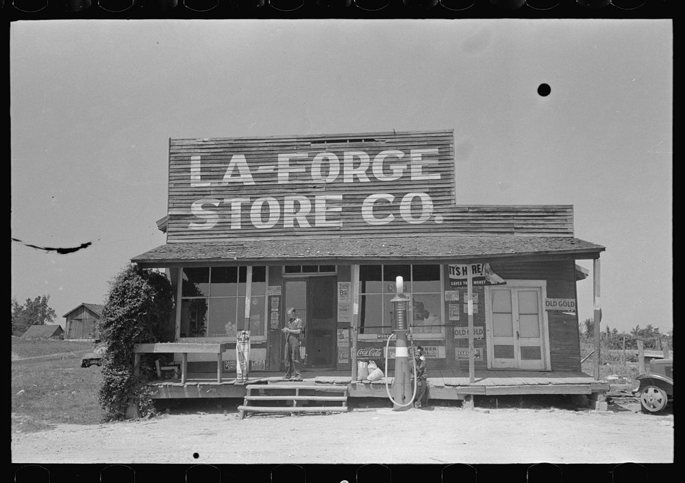 [Untitled photo, possibly related to: Store, La Forge, Missouri] by Russell Lee