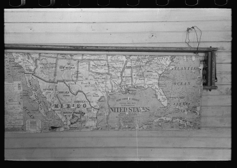 [Untitled photo, possibly related to: Map in school, Southeast Missouri Farms] by Russell Lee
