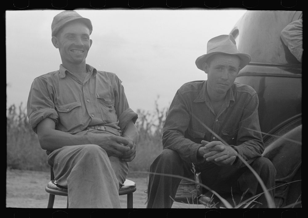 [Untitled photo, possibly related to: Member of cooperative association, with cotton scale, Lake Dick Project, Arkansas] by…