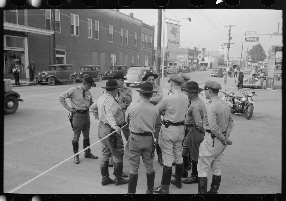 State troopers at National Rice Festival, Crowley, Louisiana by Russell Lee