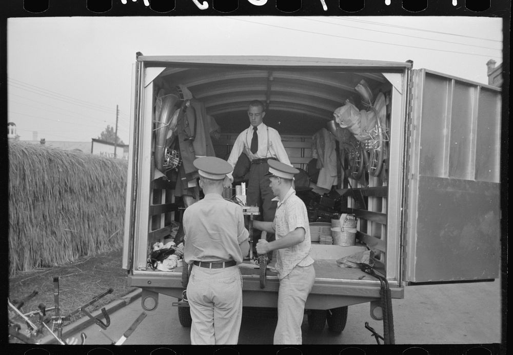 [Untitled photo, possibly related to: Interior of truck used for transportation of band instruments, Crowley, Louisiana] by…