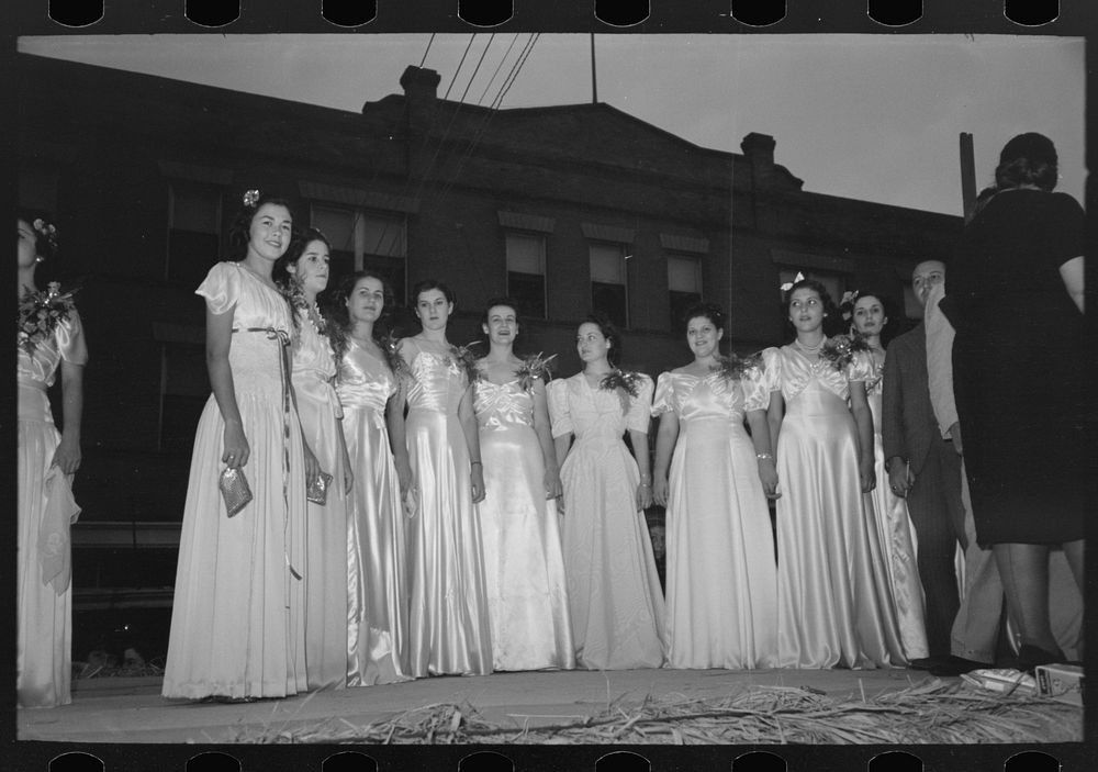 [Untitled photo, possibly related to: Princesses at the National Rice Festival, Crowley, Louisiana. There were thirty of…
