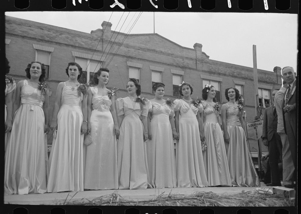 [Untitled photo, possibly related to: Princesses at the National Rice Festival, Crowley, Louisiana. There were thirty of…