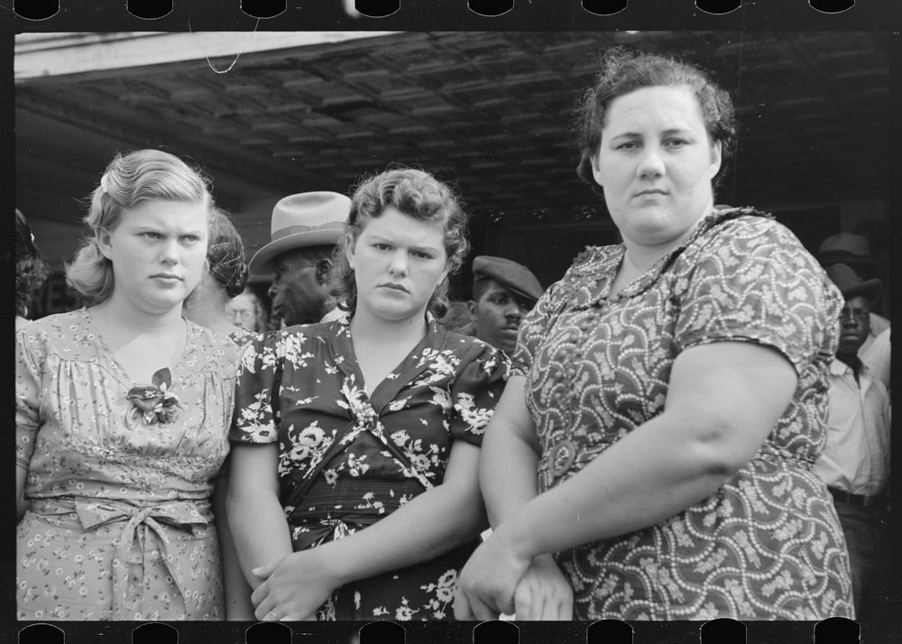 Cajun girls at Rice Festival, Crowley, Louisiana by Russell Lee