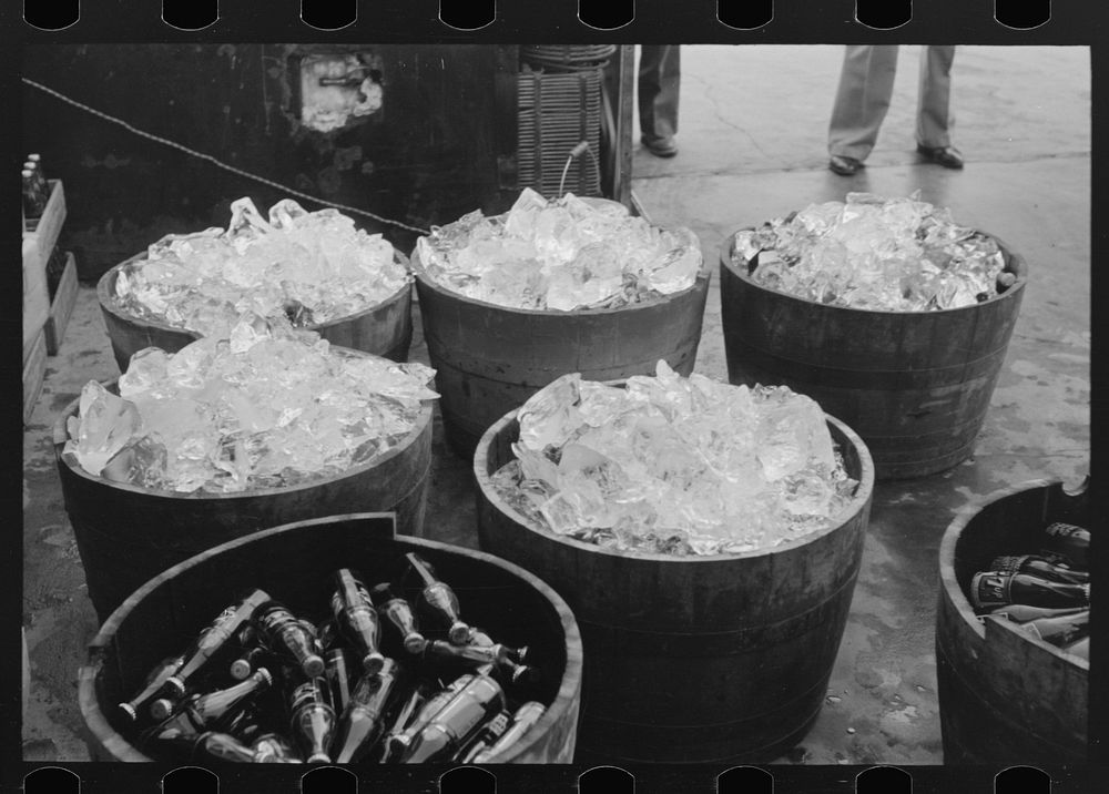 Ice at refreshment stand, state fair, Donaldsonville, Louisiana by Russell Lee