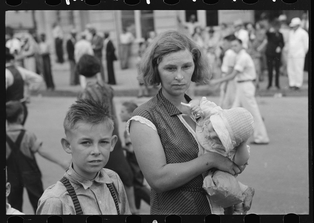 [Untitled photo, possibly related to: Spectators at National Rice Festival, Crowley, Louisiana] by Russell Lee