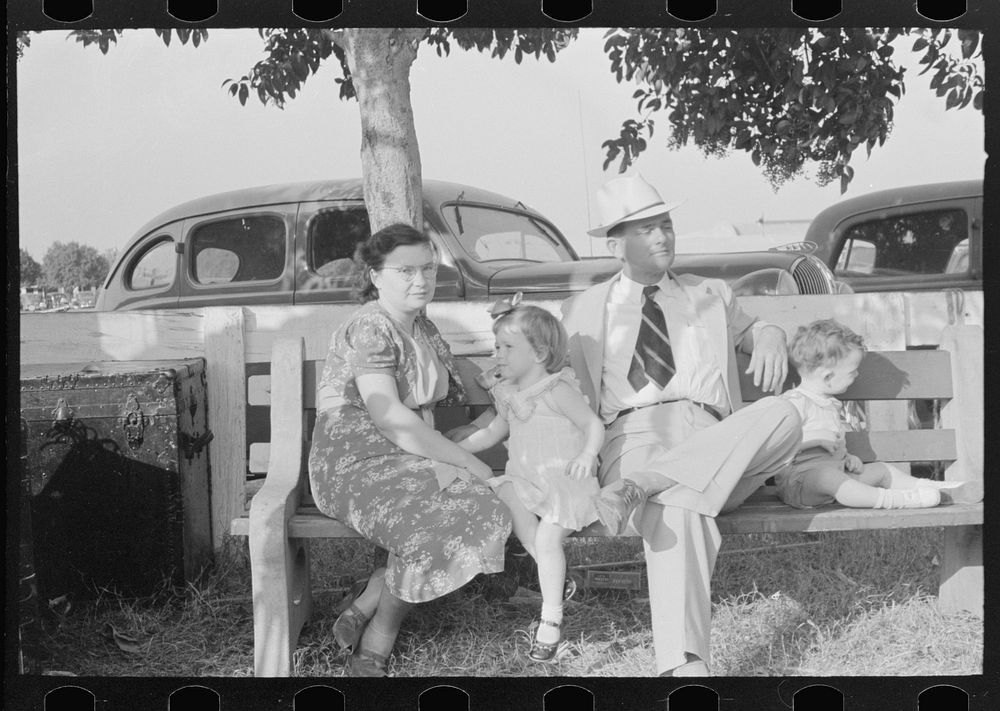 Family at state fair, Donaldsonville, Louisiana by Russell Lee