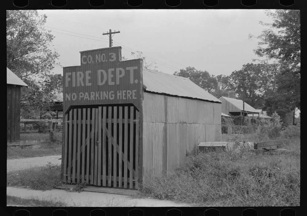 Fire department, Saint Francisville, Louisiana by Russell Lee