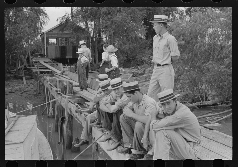 Residents Boothville, Louisiana Sitting Dock 